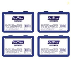Soni Officemate Small Stamp Pad Blue Pack of 4 | Quick-Dry, Smudge-Fre