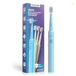 ORACURA SB200 Blue Electric Toothbrush for Men & Women, 1 Year Warrant