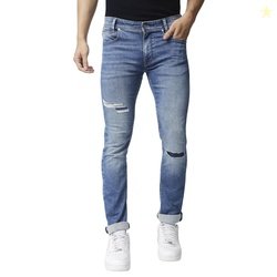Pepe Jeans Men's Mid Rise Vapour Slim Fit Mid Waist Jeans