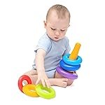 Kids Mandi Smiley Stacking Toys Coloring Teddy Bear Face Rings for Kids 7 Ring Multi Color, Non Toxic Plastic,Multi Use Bath Toy, Indoor Game, Outdoor Game, Educational Toy 7 pcs