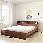 Solimo Kenora Engineered Wood King Size Bed Without Storage (Asian Walnut)