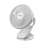 Crompton Siro Rechargeable Clip Fan 100MM | Safety Grill Design | Replaceable Battery | Type-C Charging | 360Â° Adjustable Rotation | Personal Cooling Fan for Desk, Bedroom & Travel (White)