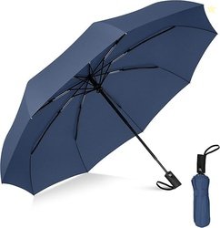 Kerok Portable Auto Travel Umbrella - Windproof for Rain, Strong for W