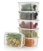 Fridge Storage Containers with Secure-Sealing Lids, Freshness-Boosting Organizer for Fruits, Vegetables, Meat, and Fish – Keeps Food Fresh Longer (Set of 4)