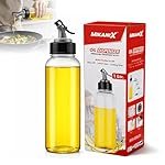 MIKANIX 1000 ML Oil Dispenser Bottle with Pouring Nozzle, Leakproof Plastic Oil Container with Cap, Clear Kitchen Oil Bottle for Cooking, Restaurant & Home Use