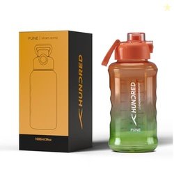 Hundred Pune 1 Litre Water Bottle | 1000ml / 34oz | BPA Free | One Key