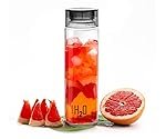 CELLO H2O Glass Water Bottle for Office & Daily Use 920 ml, Black | Durable & Stylish, Freezable & Fridge Safe, Leakproof Wide Mouth Leadfree Toughened Glass Water Bottle For Kitchen & Travel
