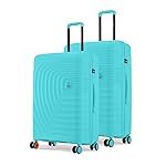 Nasher Miles Polypropylene Boston Hard-Sided Polypropylene 8 Spinner Wheel Luggage Set of 2 Teal Trolley Bag | Suitcase (65 & 75 Cm), Medium, Large