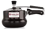 NIRLON Induction and Gas Compatible Hard Anodised Handi Shape Inner Lid Aluminium Pressure Cooker, 3 Litre, Black