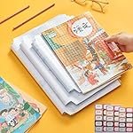 PANCA Transparent Self Adhesive Book Cover Film Sheets â 30 Pcs Waterproof Notebook & Textbook Protector Covers, 3 Different Sizes (10 Each), Clear Sticky Plastic Wrap for School & Office Use