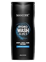 Mancode Hydro Body Wash For Men 450ml, 3 In 1 Active Body Wash For Body, Shower Gel For Men, Bodywash, Face And Hair With Refreshing Menthol And Natural Oils Extract