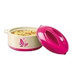 Milton Orchid 1000 Inner Stainless Steel Serving Casserole with Lid, PU Insulated Kitchen Hot Pot, Keeps Food hot & Fresh for Roti, Biryani, 790 ml, Pink