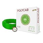 Polycab Green Wire+ 90M coil |1 SQ MM|Heat resistant upto 900 C | Low smoke | Low toxic fumes | GreenPro certified | 99.97% high purity copper | Rodent protection | Eco friendly (Green)