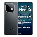 iQOO Neo 10 (Asphalt Black, 12GB RAM, 256GB Storage) | Segment’s Fastest Processor* with Snapdragon 8s Gen 4 & Supercomputing chip Q1 | 120W FlashCharge | Segment’s Brightest AMOLED Display*