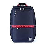 Gear LOGI-Q 27L Medium Water Resistant 5 Compartment Laptop Backpack/Backpack/Office Bag with Trolley Sleeve for Men/Women (Navy-Red)