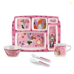 Cello Kidzbee Pentameal Tinker Bell Melamine Meal Set for Kids, Set of