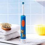 Lifelong Electric Toothbrush for Kids (3+ Years) with Animated Sticker | 2 Extra Soft Brush Heads | 2 min Smart Timer | Rotary Action (Sky Blue, LLDC72)