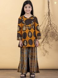 Readiprint Girls Printed Regular Pure Cotton Kurti with Palazzos