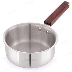 NIRLON Woody Triply Wooden Handle Stainless Steel Cookware Sauce Pan 1