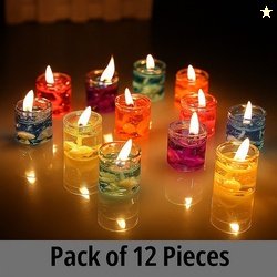 Mahasu Small Glass Jelly Gel Candles Decor Gel Wax Cand...