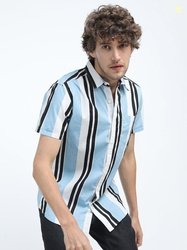 HIGHLANDER Men Stripeds Slim Fit Shirt