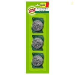 Scotch-Brite Stainless Steel Scrub - Pack of 3 (3X 15g Steel +Free 3 S