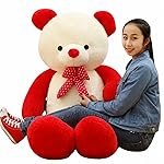 JAI SHREE Red White 5 Feet Soft Plush Teddy Bear for Kids & Girls | Cute Hugable Stuffed Toy with Bow for Birthday, Anniversary & Valentineâs Day (Red White/60 inch)