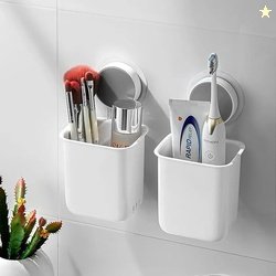 SHALVI Plastic Toothbrush Holders for Bathroom | Wall Mounted Toothbru