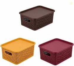 CHITRAKUT Premium Plastic Storage Baskets for Fruit, Ve...
